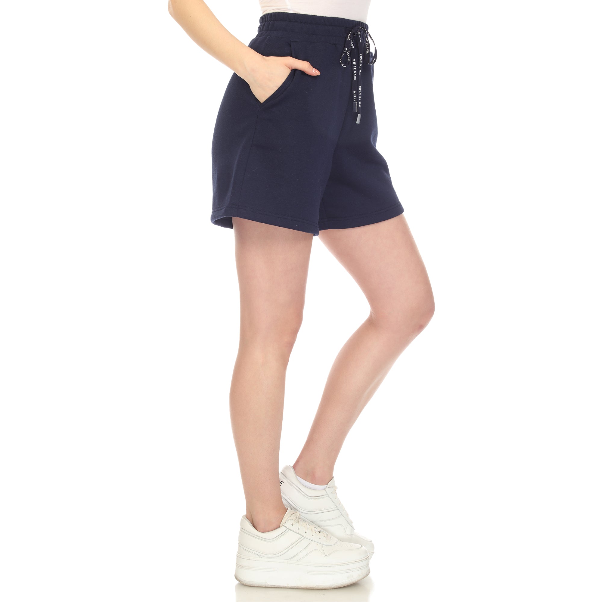  White Mark White Mark Women's Super Soft Drawstring Waistband Sweat Short - XL - Bonton