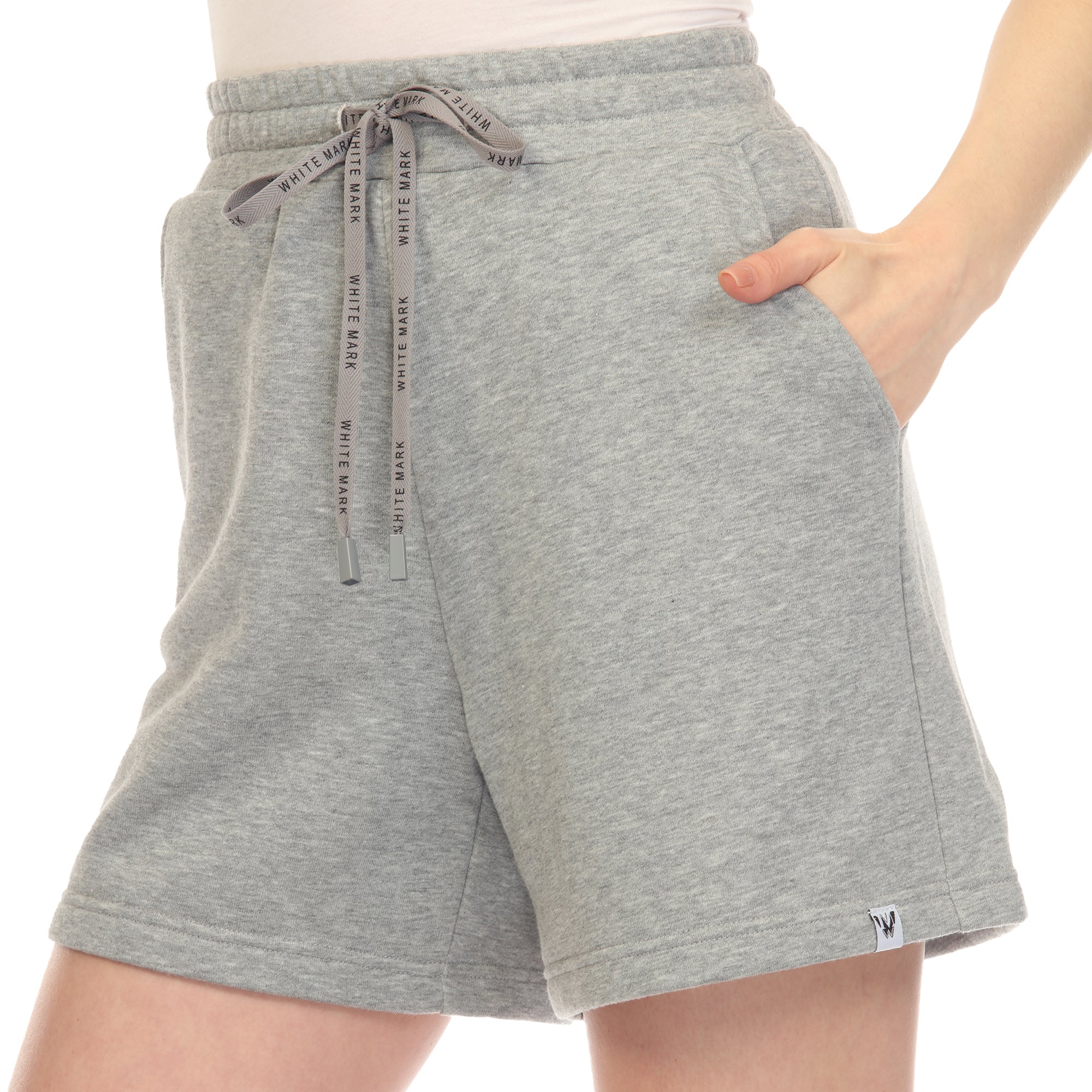 White Mark White Mark Women's Super Soft Drawstring Waistband Sweat Short - XL - Bonton