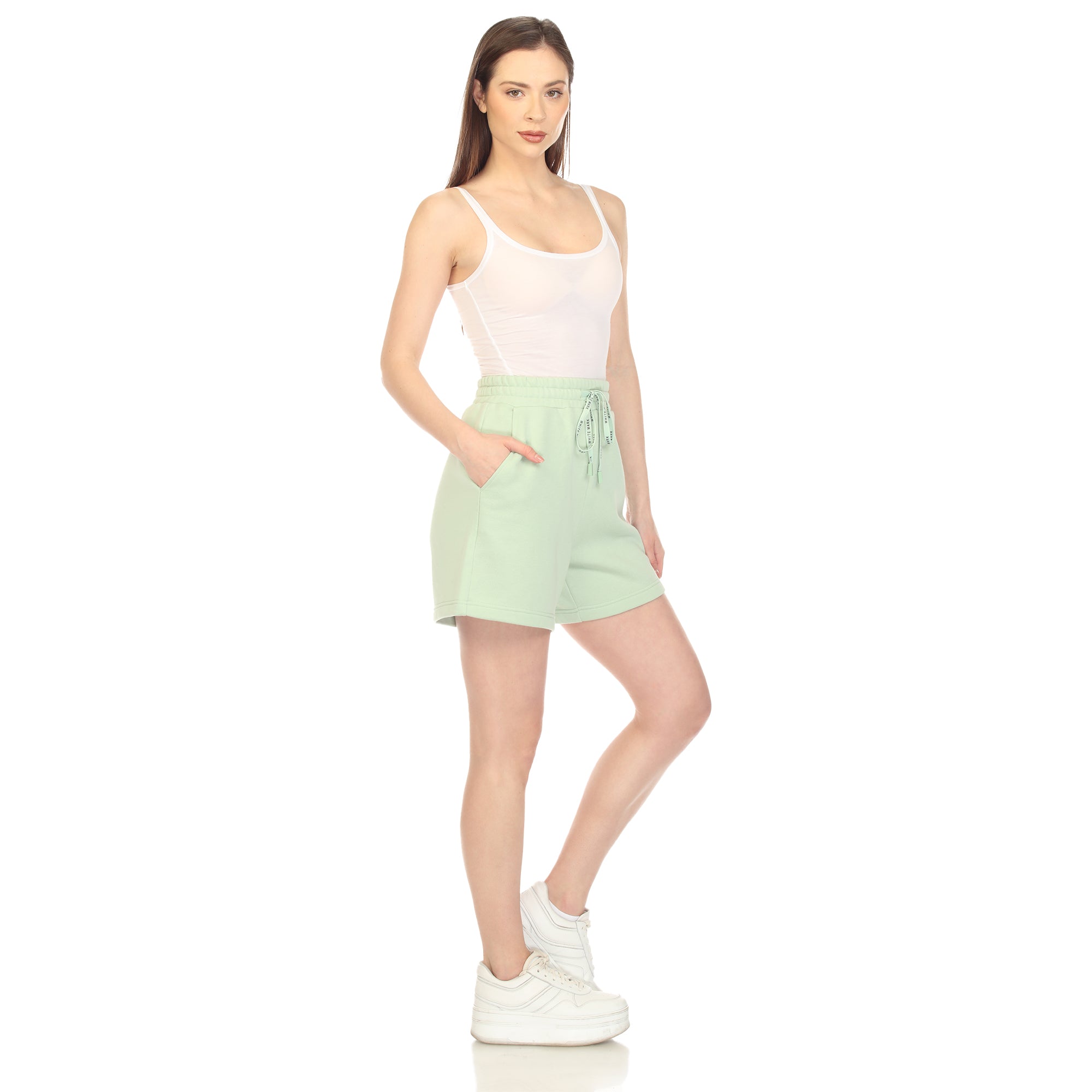  White Mark White Mark Women's Super Soft Drawstring Waistband Sweat Short - XL - Bonton