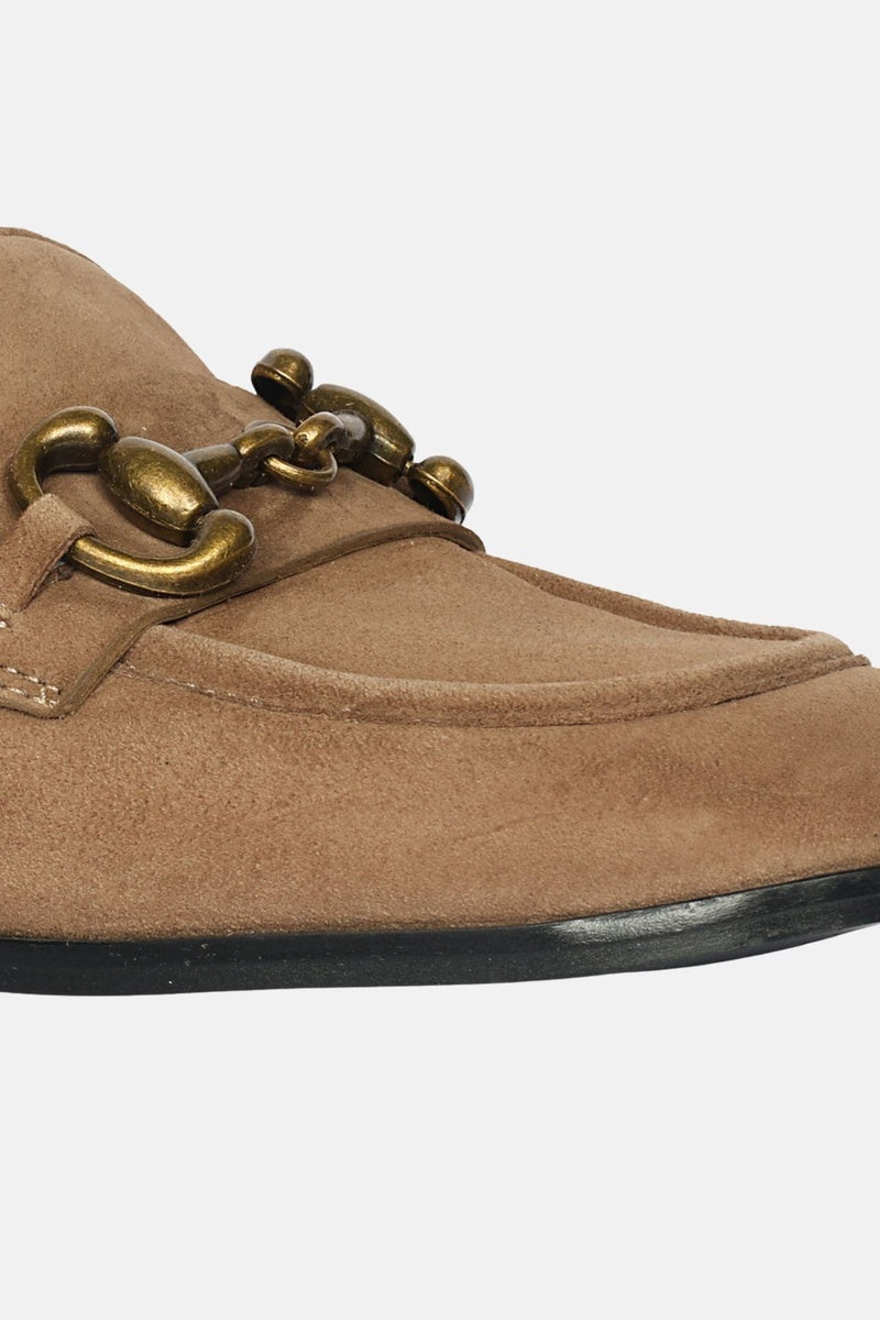  Saint G Jacqueline Suede - Flat Loafers - Dark Taupe - Bonton