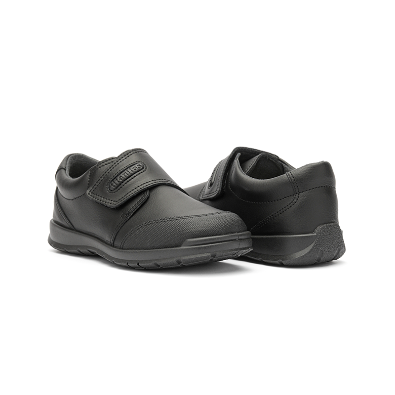  Childrenchic Single Rip-tape School Trainers in Black - Black - Bonton