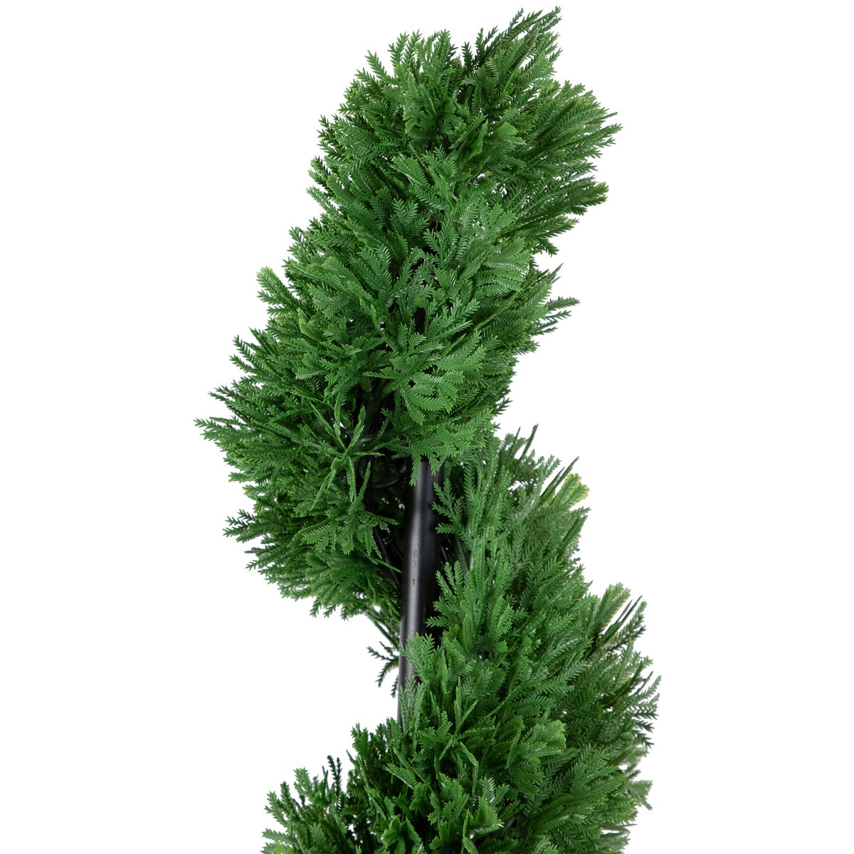  Northlight Real Touch™ Artificial Cedar Spiral Topiary Tree in Black Pot  Unlit - 4' - 4' - Bonton