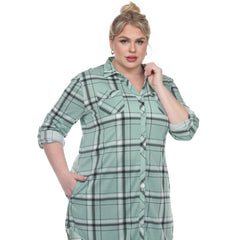 Plus Size Plaid Tunic Top