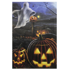 Pumpkins and Ghost Spooky Halloween Outdoor House Flag 28" X 40"