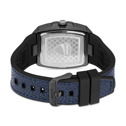 Ducati Analog Watch With Blue Leather Strap