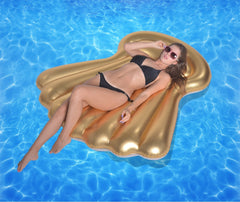 6' Inflatable Golden Shell Swimming Pool Float