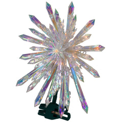 Lighted Iridescent Icicles Christmas Tree Topper - 14" - Clear Lights