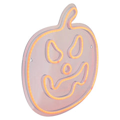 LED Lighted Neon Style Jack-O-Lantern Halloween Window Silhouette - 15" - Orange