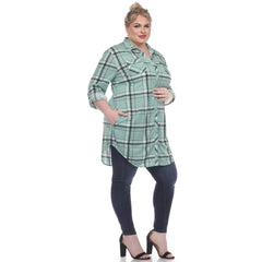 Plus Size Plaid Tunic Top