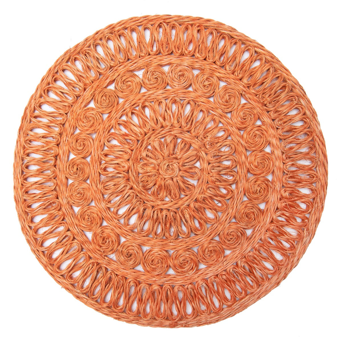  Caravan Circolo Abaca Round Placemat - Set of 4 - Aqua - Bonton