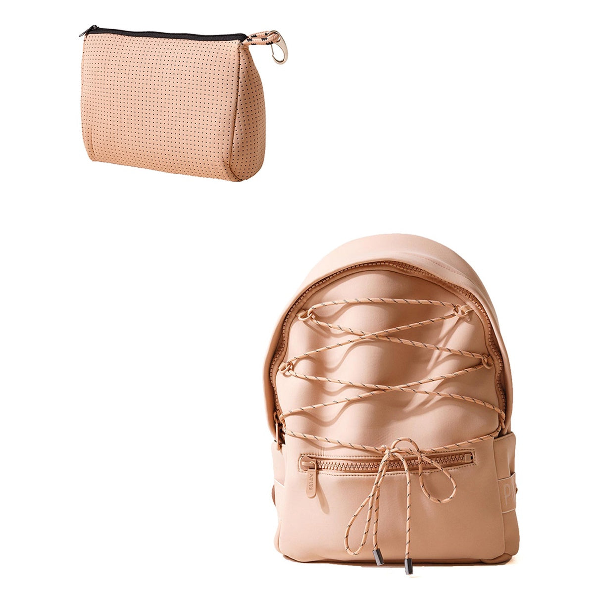  Pop Ups Brand Backpack + Pouch - Tan - Default Title - Bonton