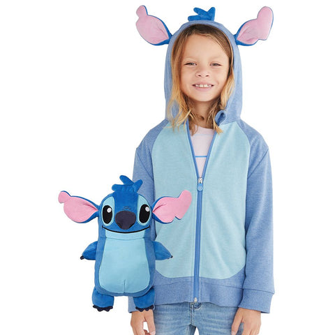 Cubcoats Lilo & Stitch 2 in 1 Transforming Hoodie and Soft Plushie, Blue