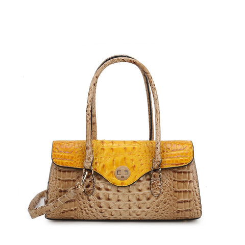 Liviana Croc-Embossed Shoulder Bag