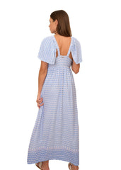 Seaside Flutter Sleeve Maxi Dress