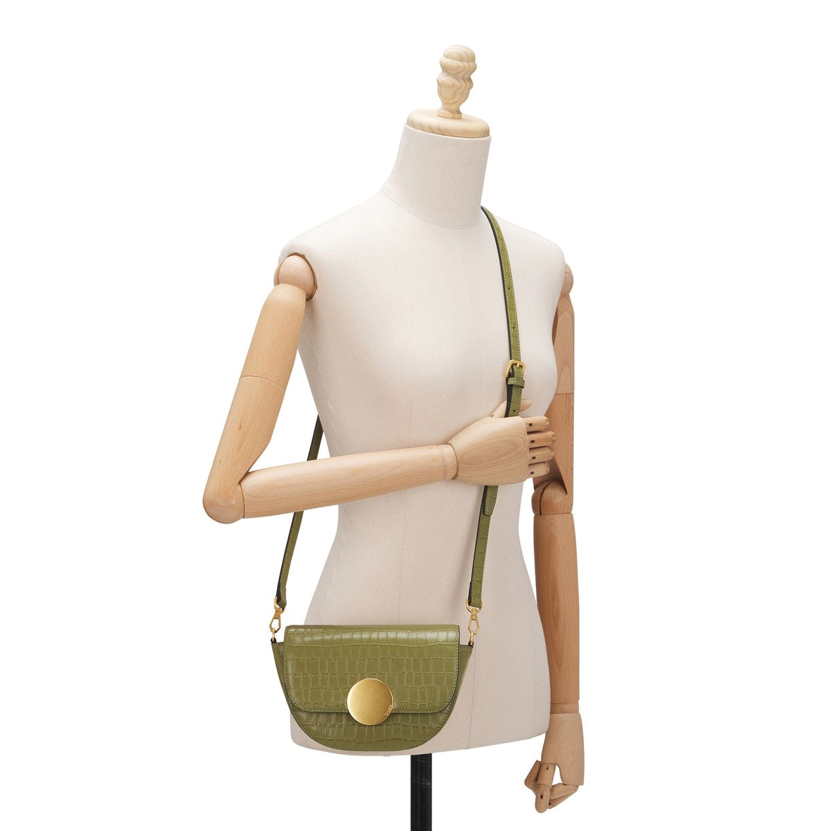  Oryany Lottie Croco  - Small Crossbody - Leaf Olive - Bonton