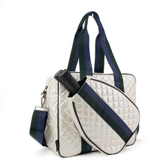 Judy Pickleball Tote Quilted Pearl