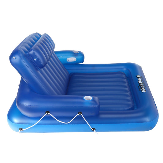 74" Inflatable Blue Kickback Adjustable Swimming Pool Lounger Float