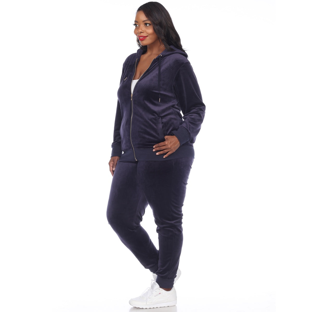  White Mark Plus Size 2 Piece Velour Tracksuit Set - 3X - Bonton