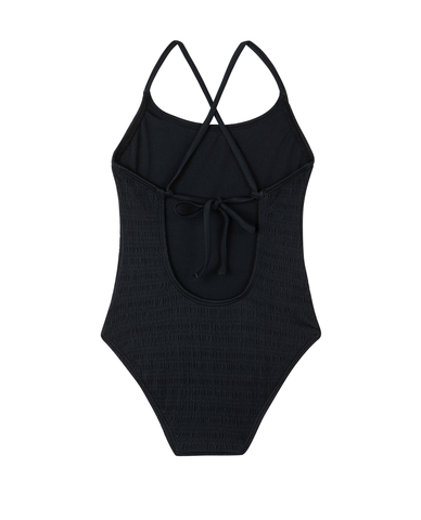 Beach Day Textured Criss Cross Tie Back One Piece