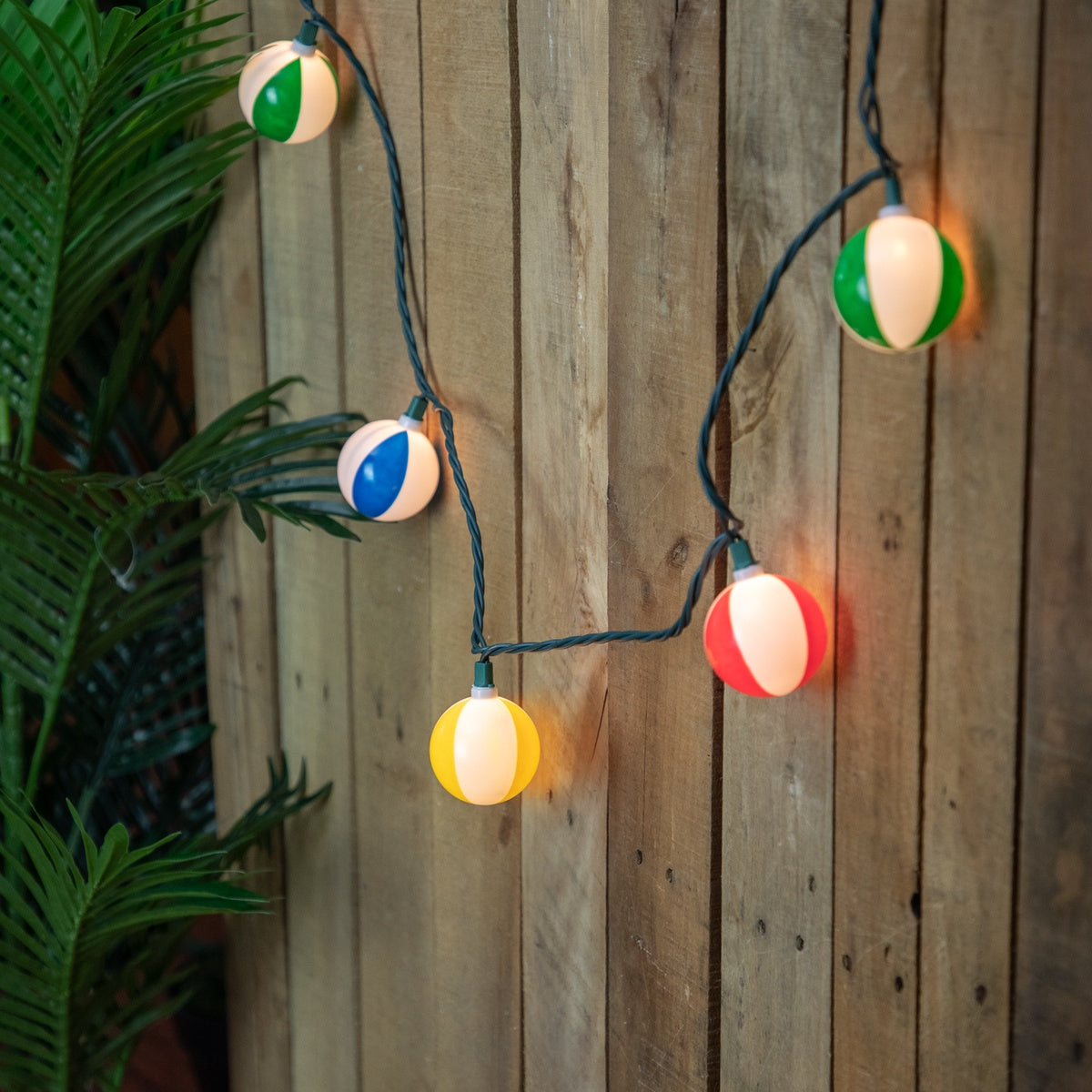  Northlight Beach Ball Patio Light Set - 6' Green Wire - 10ct - Default Title - Bonton
