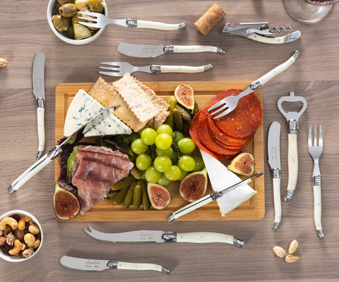 Laguiole Ultimate 13-Piece Charcuterie and Barware Set With Faux Ivory Handles
