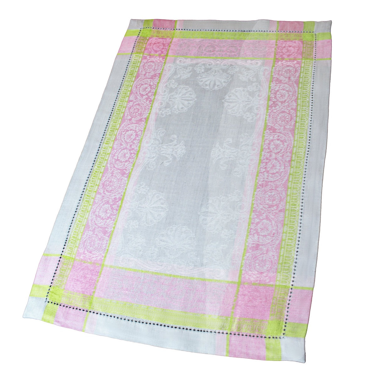  French Home French Home Linen Set of 6 Cleopatra Placemats - Chartreuse, Rose, and Pale Lavender - Default Title - Bonton