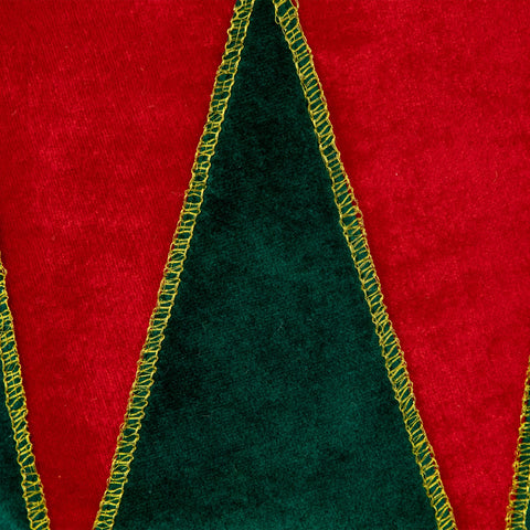 25" Red and Green Drum With White Trim Christmas Tree Collar
