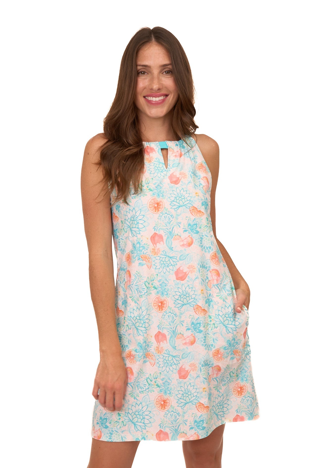  Cabana Life Spritz Sleeveless Shift Dress - M - Bonton