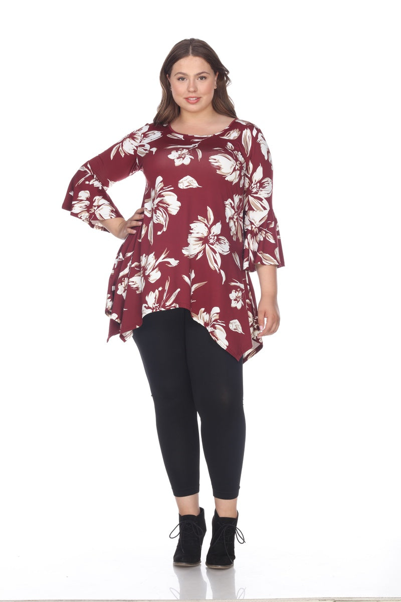  White Mark Plus Size Blanche Tunic Top - 1X - Bonton