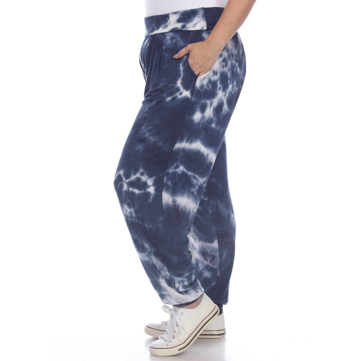  White Mark Plus Size Tie Dye Harem Pants - 1x - Bonton