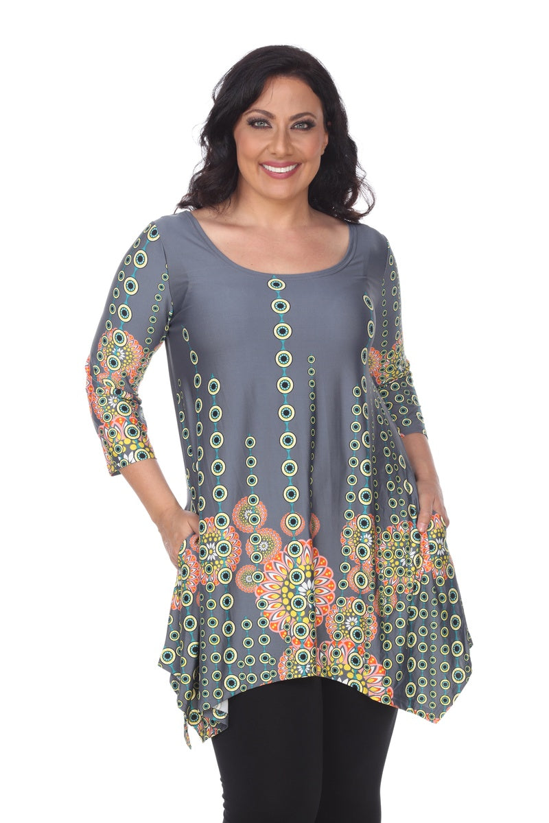  White Mark Plus Size Rella Tunic - 1X - Bonton