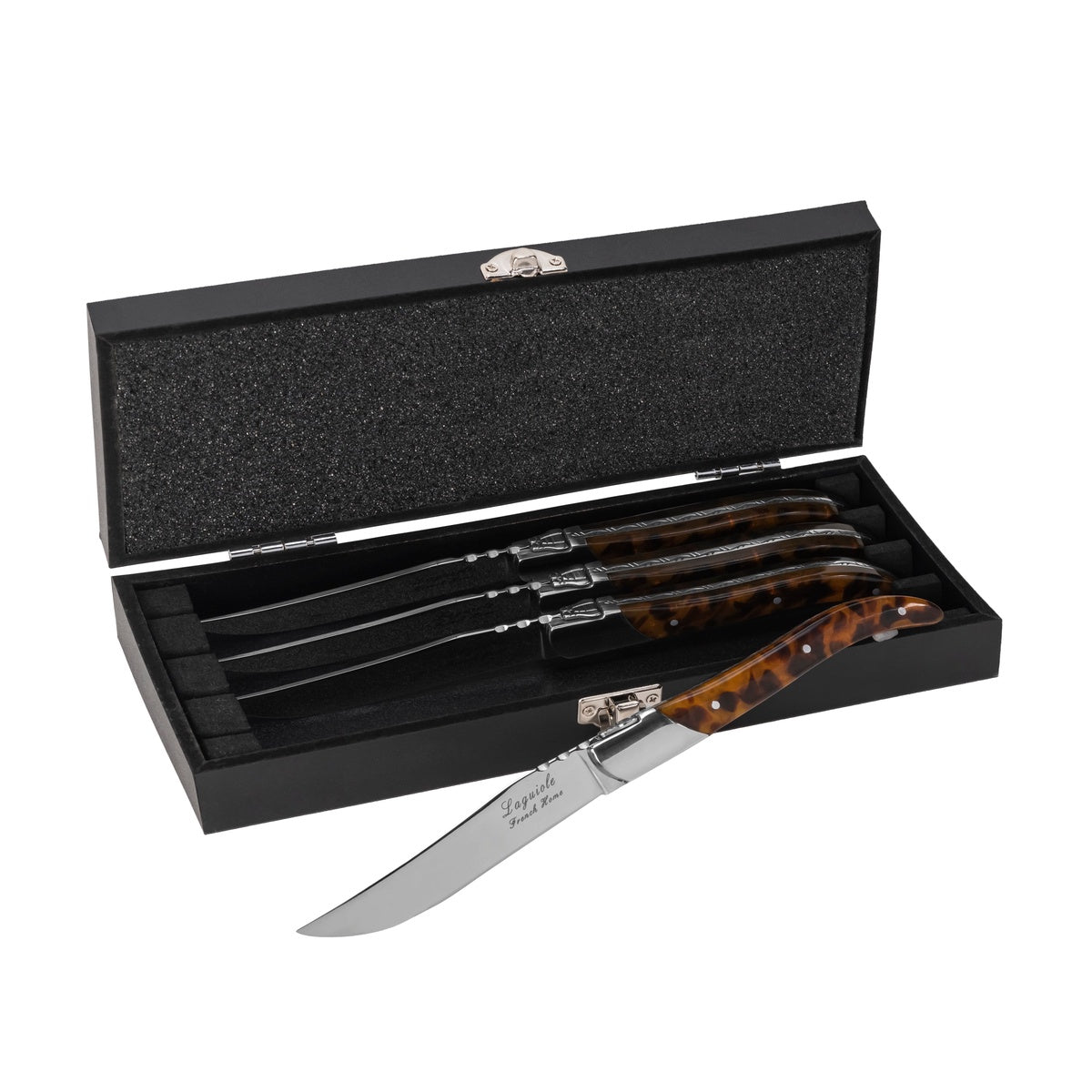  French Home French Home Tortoise Shell 4-Piece Laguiole Connoisseur Steak Knife Set - Default Title - Bonton