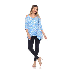 Women's Leopard Cold Shoulder Tunic