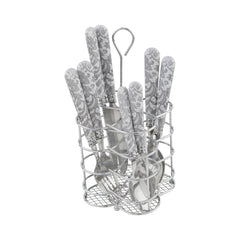 Bistro 16-Piece Stainless Steel Flatware Set, Service for 4, Lace Overlay