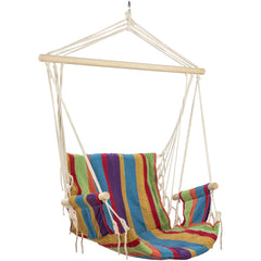 Striped Hammock Chair With Armrests -37" X 35.25 - Multi-Color