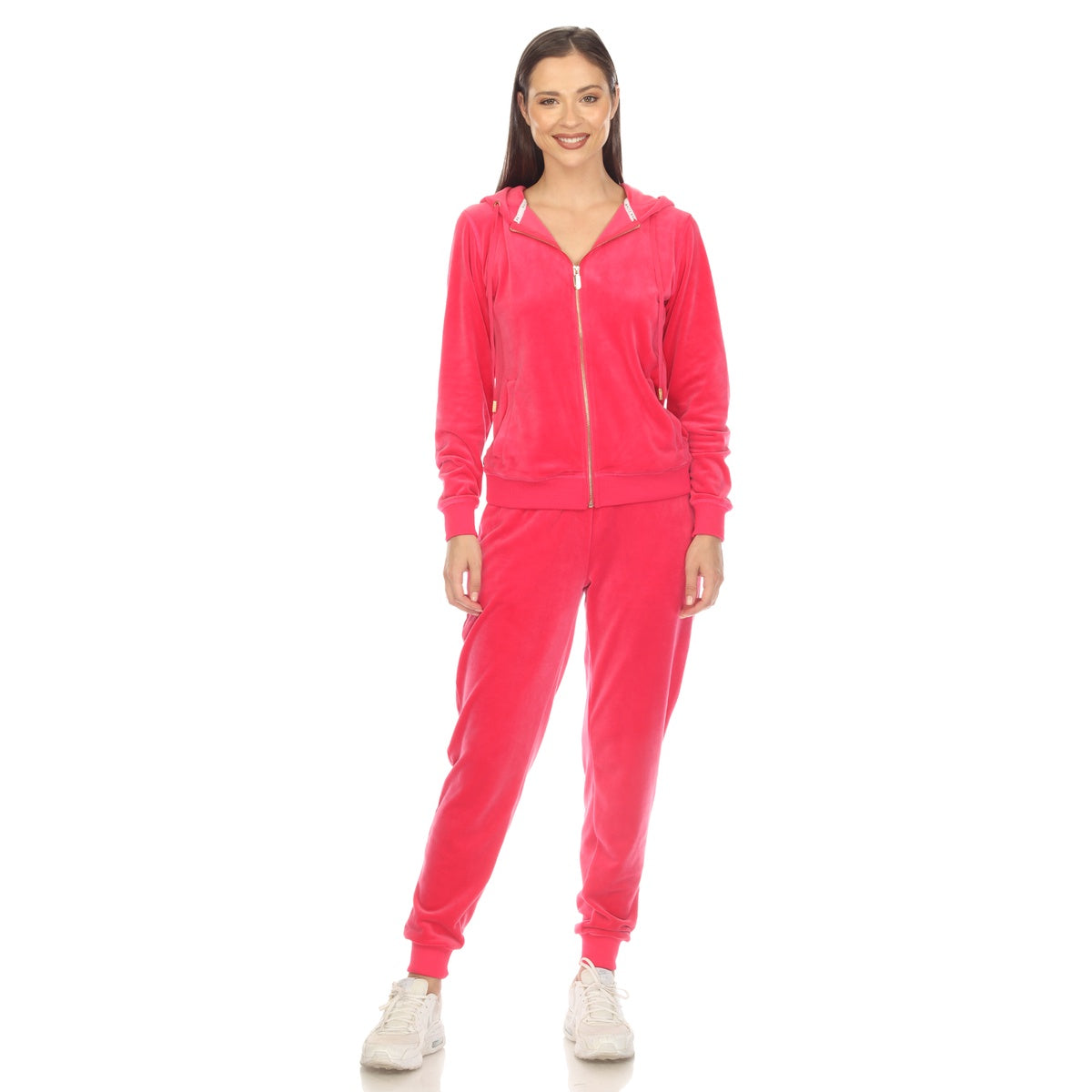  White Mark Women's 2 Piece Velour Tracksuit Set - S - Bonton