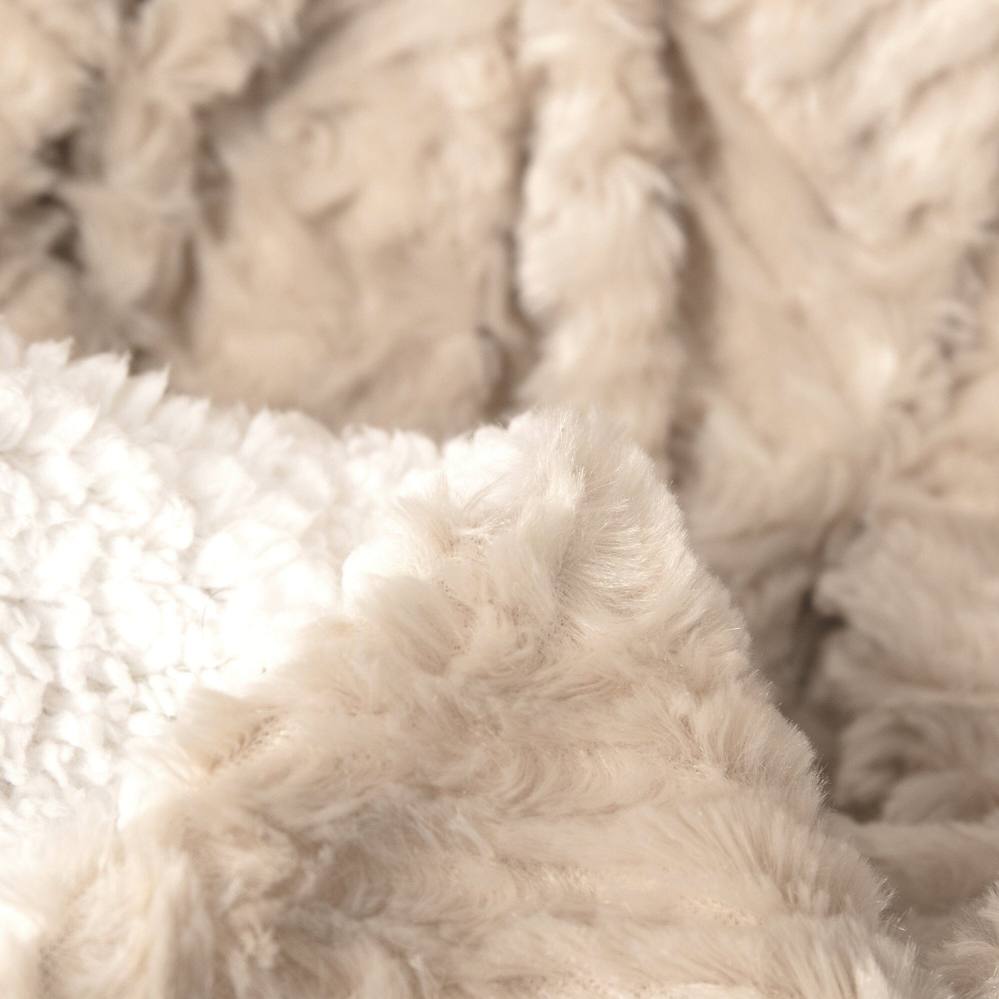  DaDa Bedding Collection DaDalogy Bedding Champagne Ivory Faux Fur Throw Blanket - Dreamy Gold Geometric Embossed Sherpa Backside - Super Soft Warm Cozy Plush Fluffy by DaDa Bedding Collection - 90