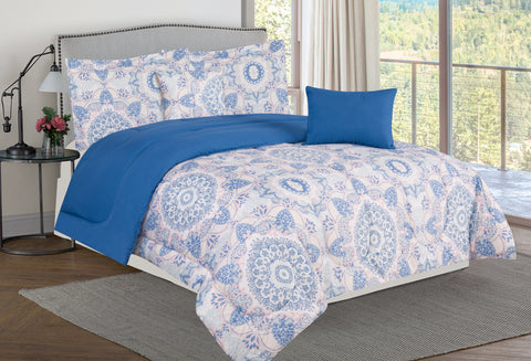 Bibb Home 5 Piece Comforter Set With Decorative Pillows