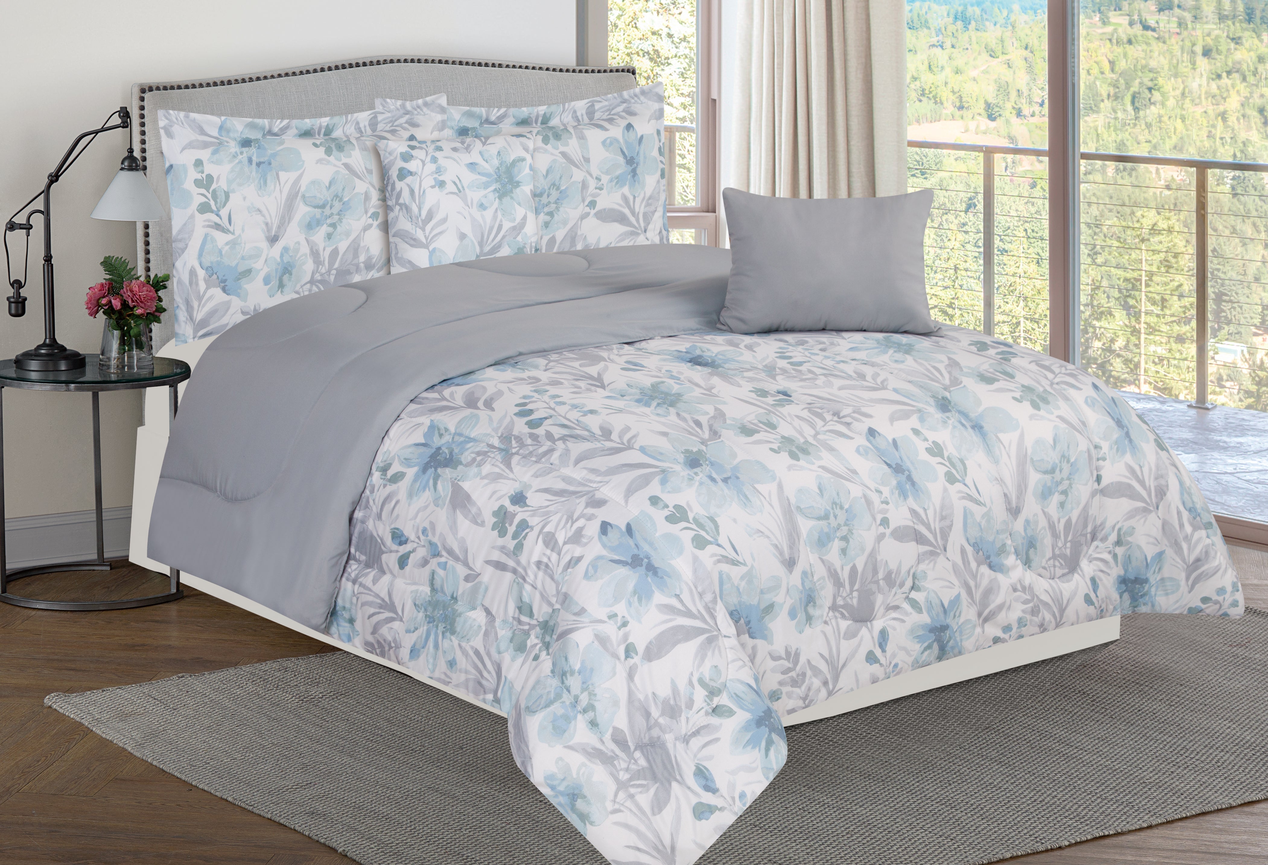  Bibb Home Bibb Home 5 Piece Comforter Set With Decorative Pillows - Queen - Bonton