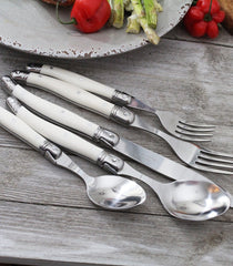 20 Piece Laguiole Faux Ivory Flatware Set by French Home