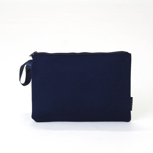 Deep Blue Set: Oversized Wristlet Pouch + Essential Pouch + Makeup Pouch Set