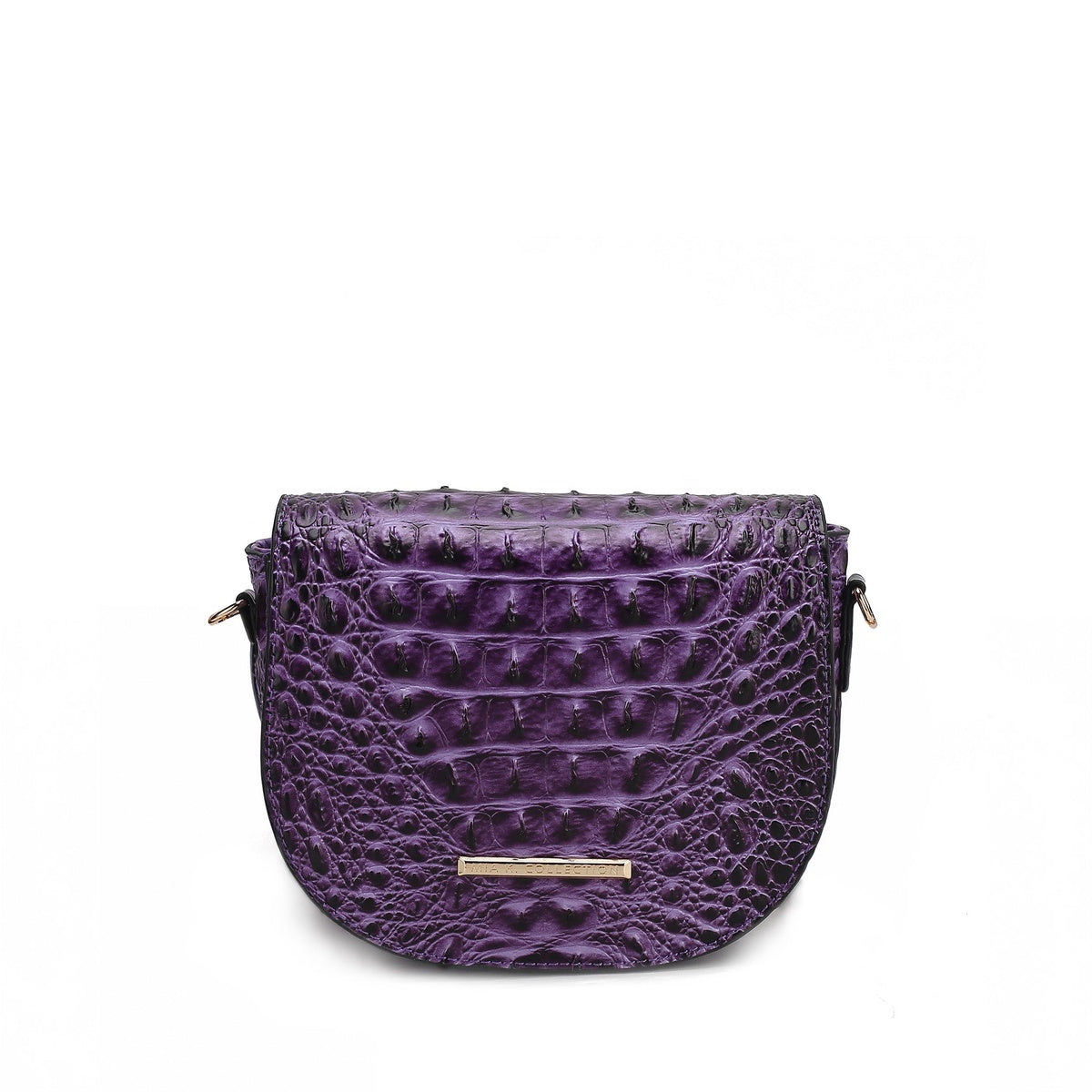  MKF Collection Amalia Solid Croc Crossbody Bag - Croco Black - Bonton