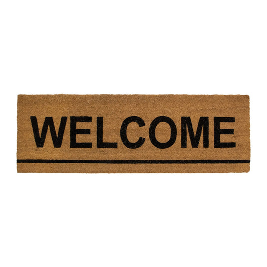 Natural Coir Outdoor Rectangular "Welcome" Doormat 16" X 48"