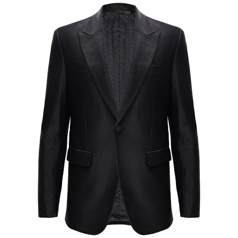Men’s Elegant Black Textured Blazer BLACK