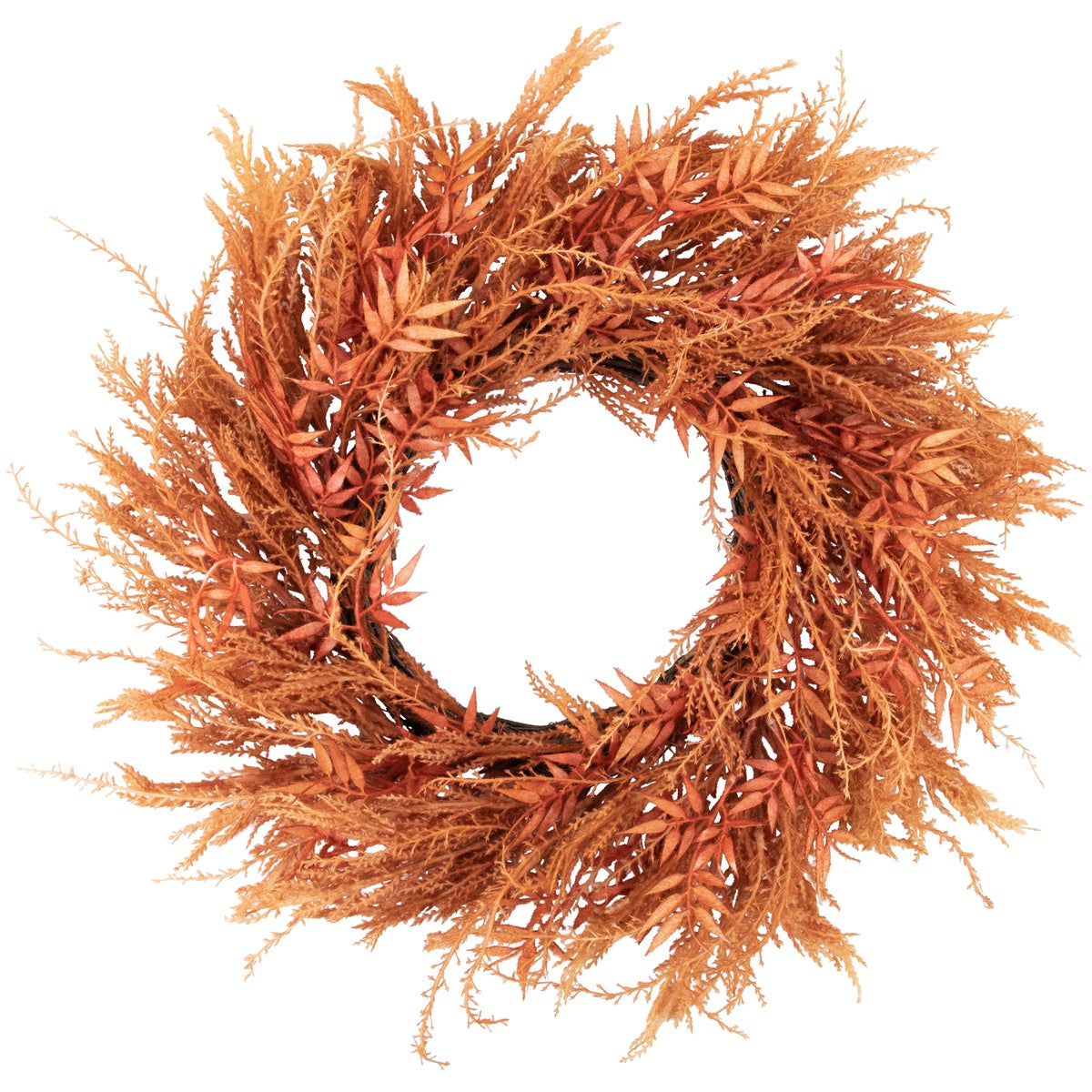  Northlight Peachy Pampas Grass Artificial Fall Harvest Wreath  24-Inch - Unlit - Default Title - Bonton