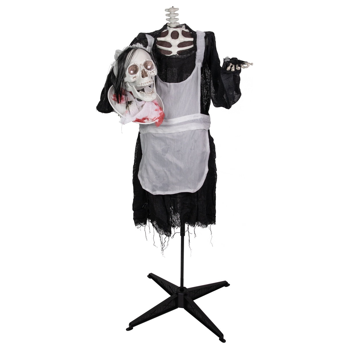  Northlight LED Animated Head-in-Hand Skeleton Maid Halloween Decoration - 57