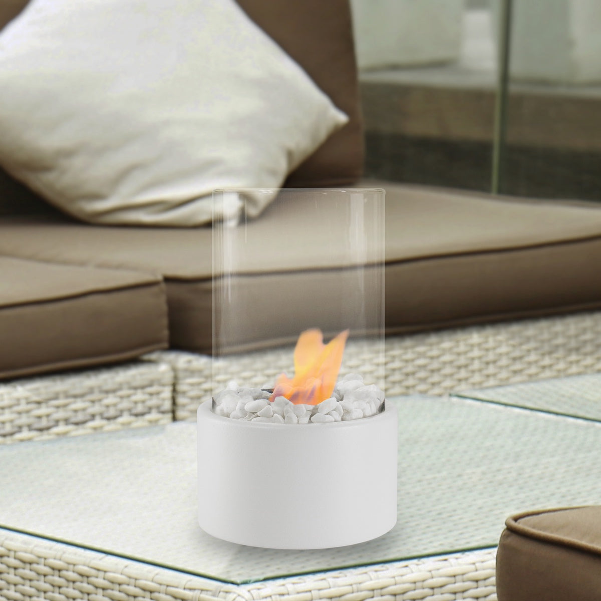  Northlight Bio Ethanol Round Portable Fireplace With Base - 10.5
