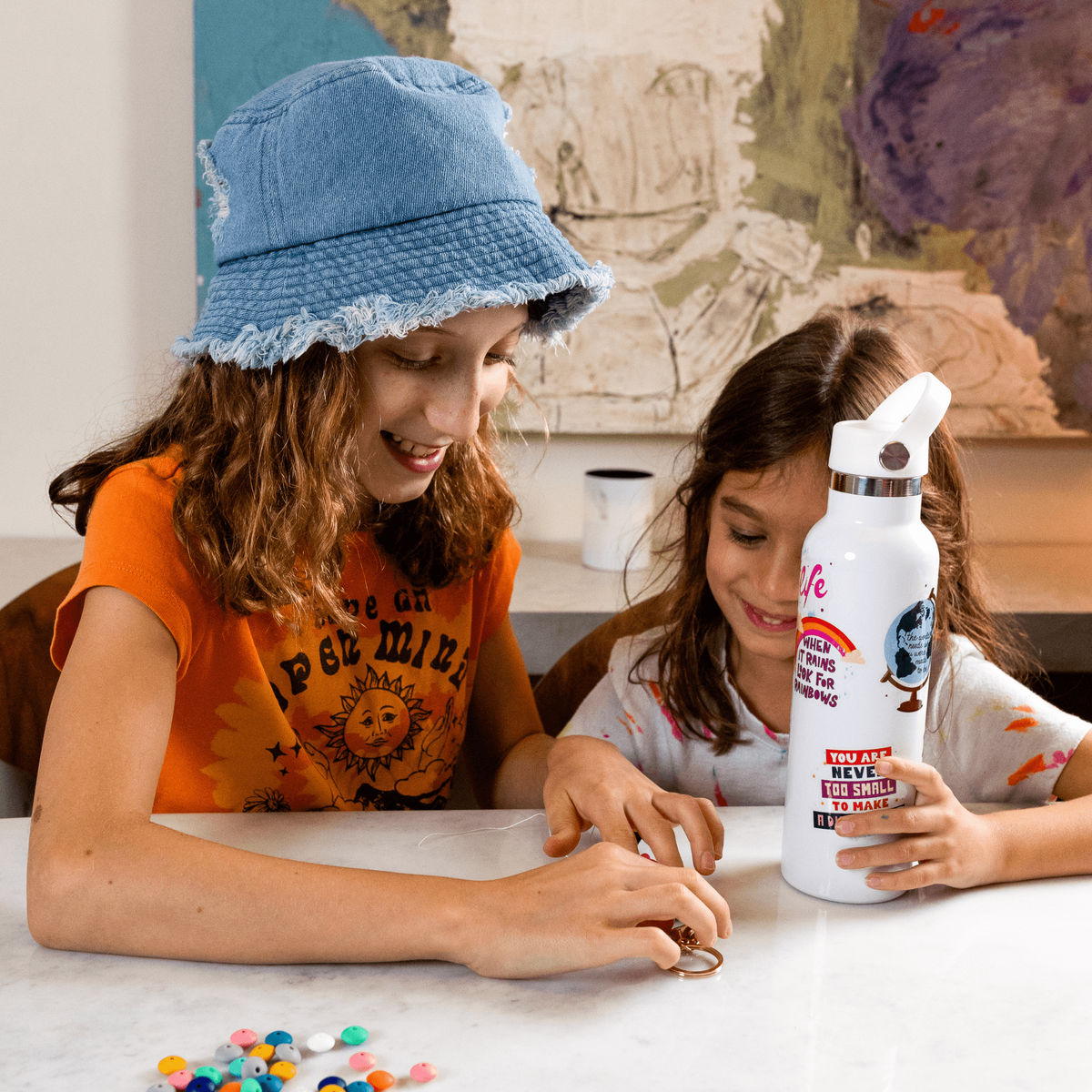  Kids Crafts Greta Stainless Steel Water Bottle Decorating Craft - Default Title - Bonton