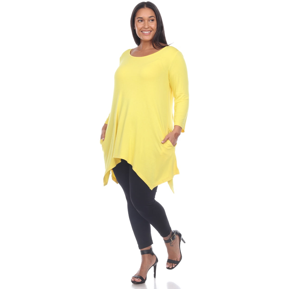  White Mark Plus Size Makayla Tunic Top - 1X - Bonton