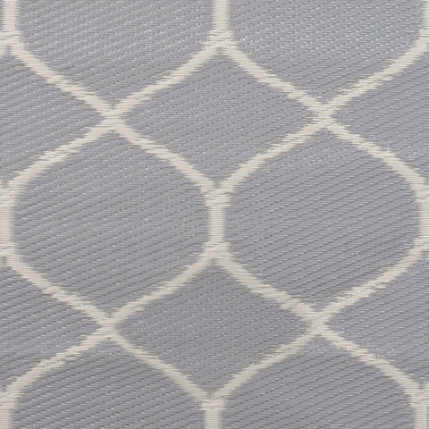4' X 6' Gray and Beige Honeycomb Pattern Rectangular Outdoor Area Rug